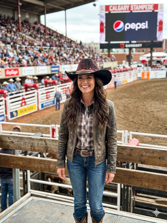 Daisy Duke Cowgirl Hat | Western Rodeo Festival Style (Adjustable)